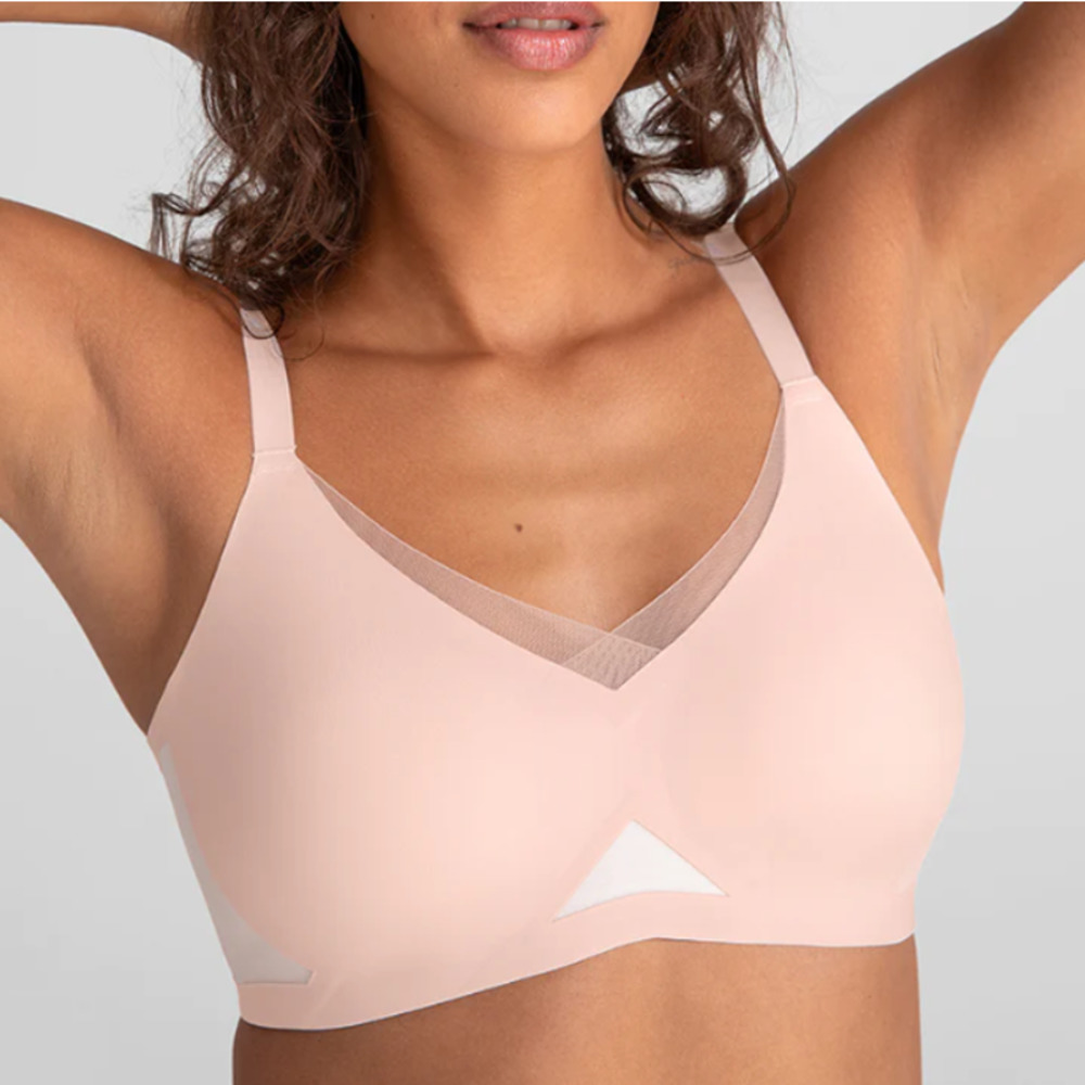 Honeylove Blush Pink Wireless V-Neck Seamless Bra
